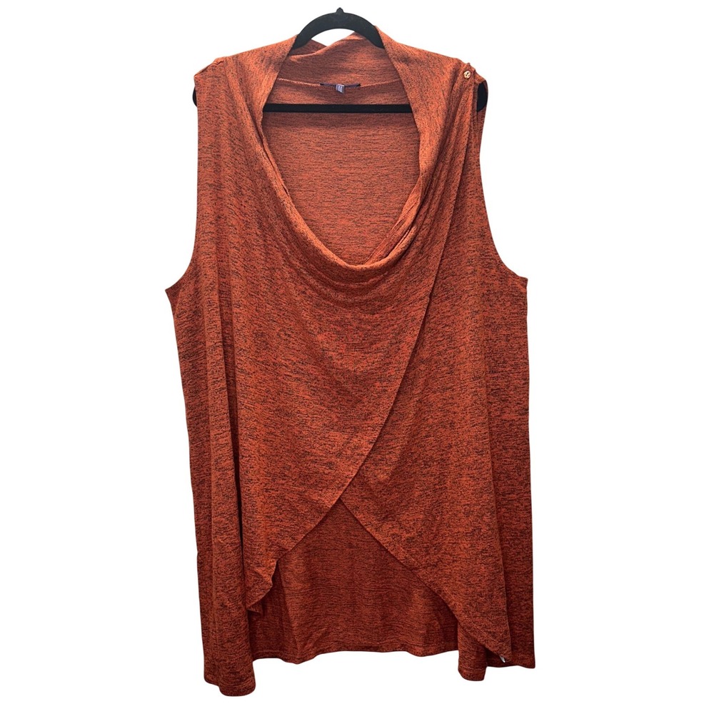 Olivia Sky Womens XXL Potters Clay Space Dye Cowl Neck Tulip Hem Tunic‎ Wrap Top